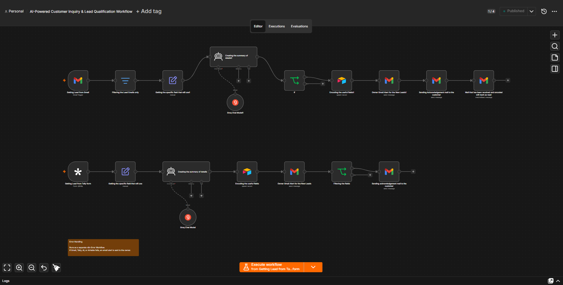 AI-Powered Customer Inquiry & Lead Qualification Workflow